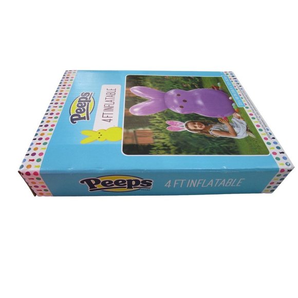 Purple Easter Bunny Inflatable Peep New In Box 4ft Tall Solid Pastel Color - Picture 6 of 12